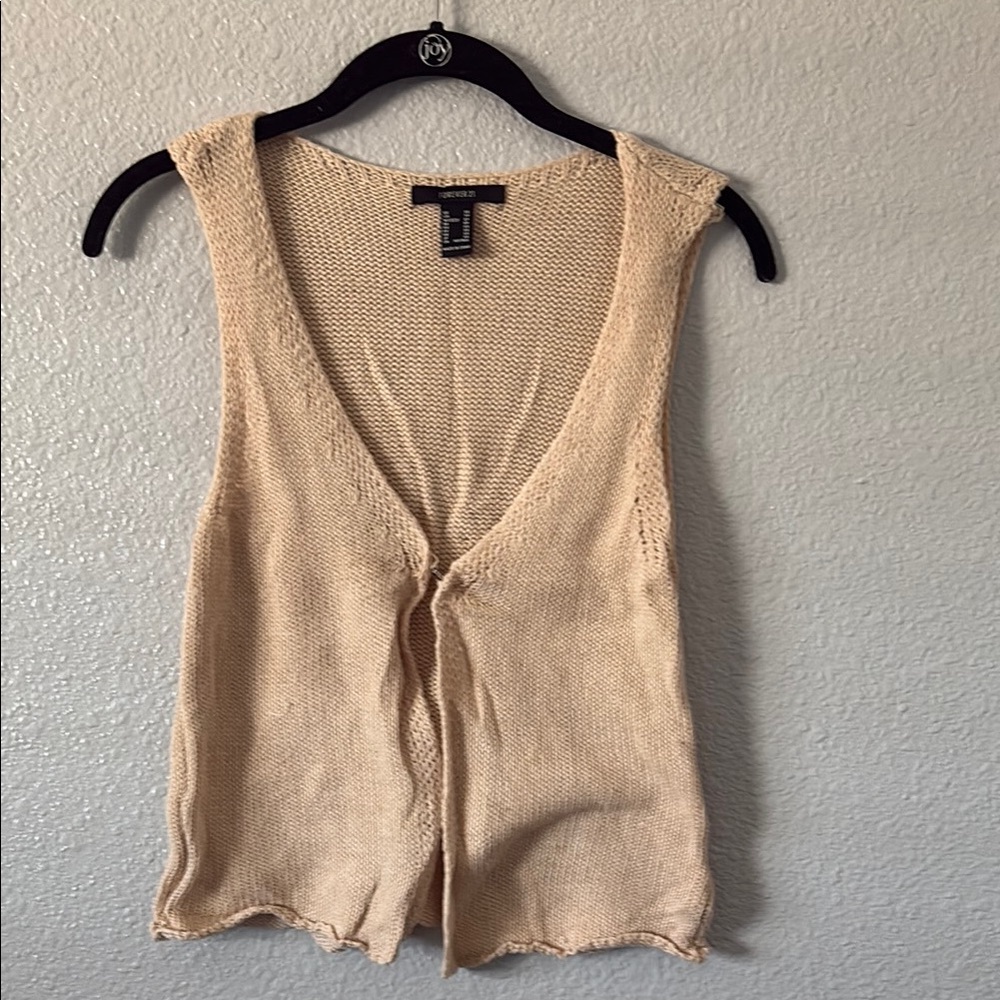 Beige Sleeveless Knit Top